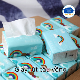 (Gía sỉ lẻ) Gói giấy ăn thỏ xanh siêu dai siêu mịn CẦU VỒNG XIN MIER ( Nội địa trung )