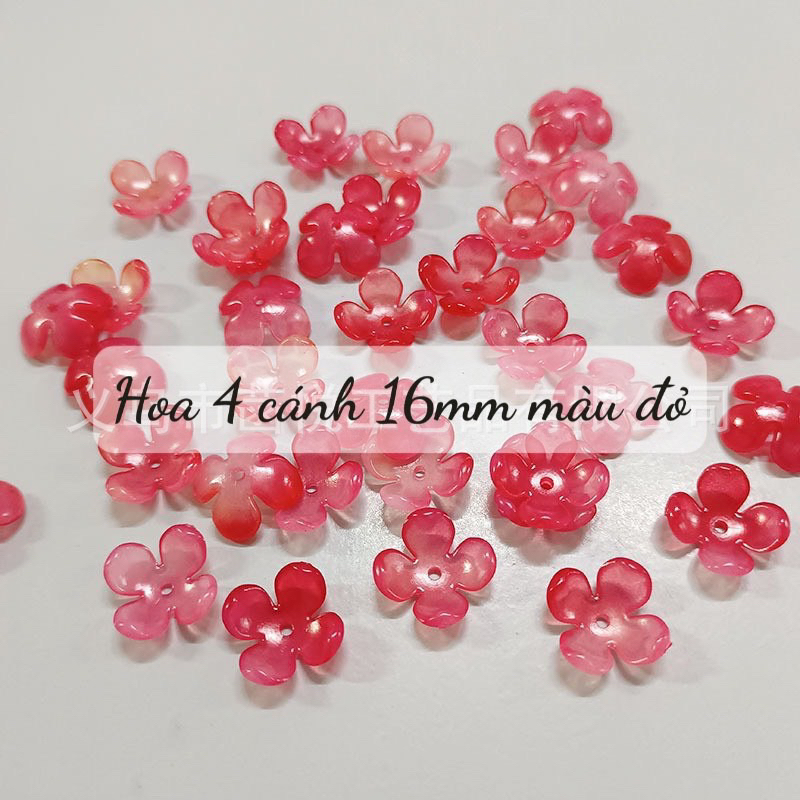 Cánh hoa 4 cánh chuyển sắc mới 16mm27mm làm hoa trang trí, phụ kiện handmade DIY