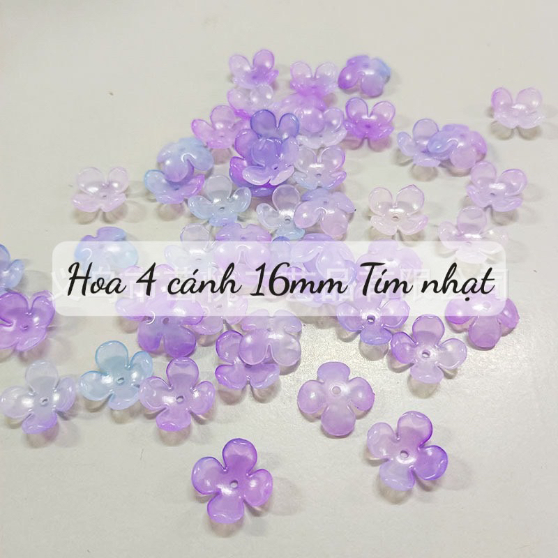 Cánh hoa 4 cánh chuyển sắc mới 16mm27mm làm hoa trang trí, phụ kiện handmade DIY
