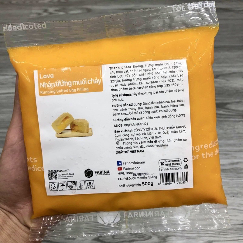 Nhân bánh Lava chảy Farina 500g
