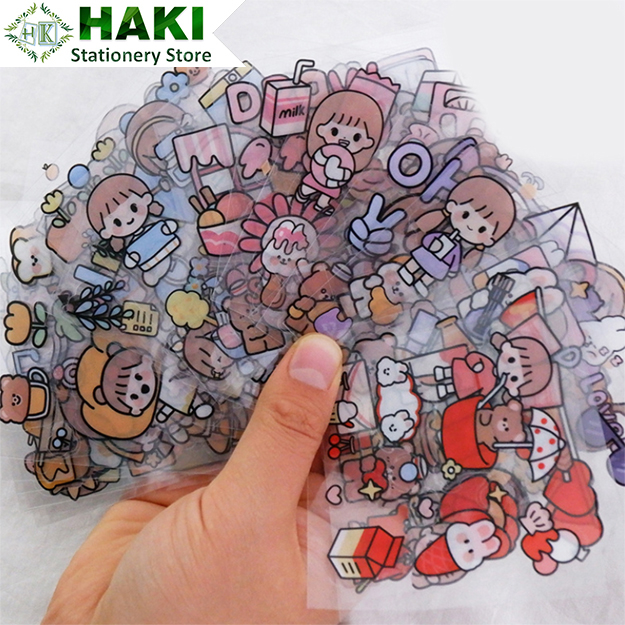 Sticker cute HAKI Decor sổ vở Journal Bullet miếng dán sticker trong suốt trang trí sổ vở giá rẻ ST16