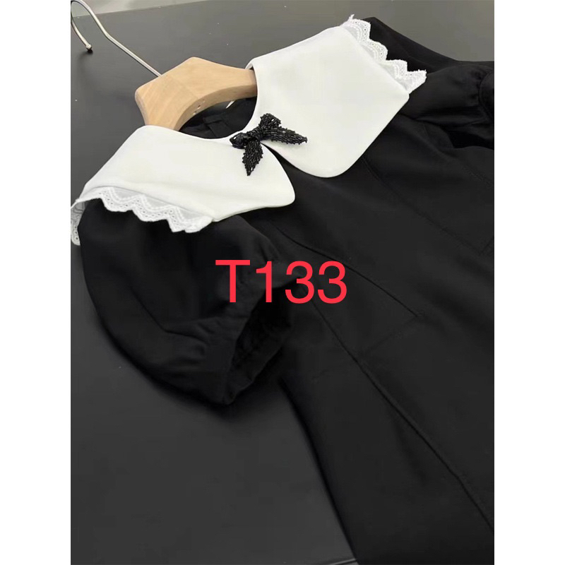 T133 Váy thiết kế nơ đen cho bé gái