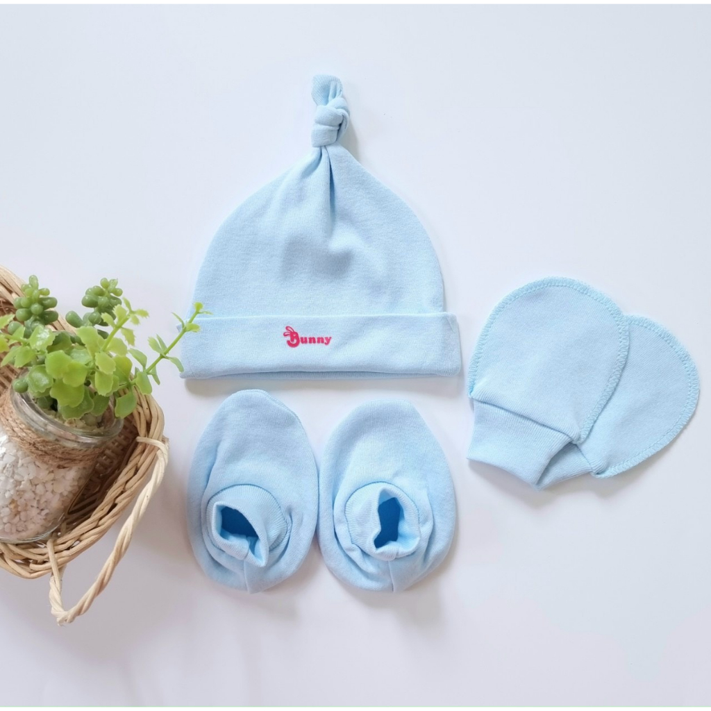 Set 3 món Nón bao tay chân Bunny cho bé sơ sinh