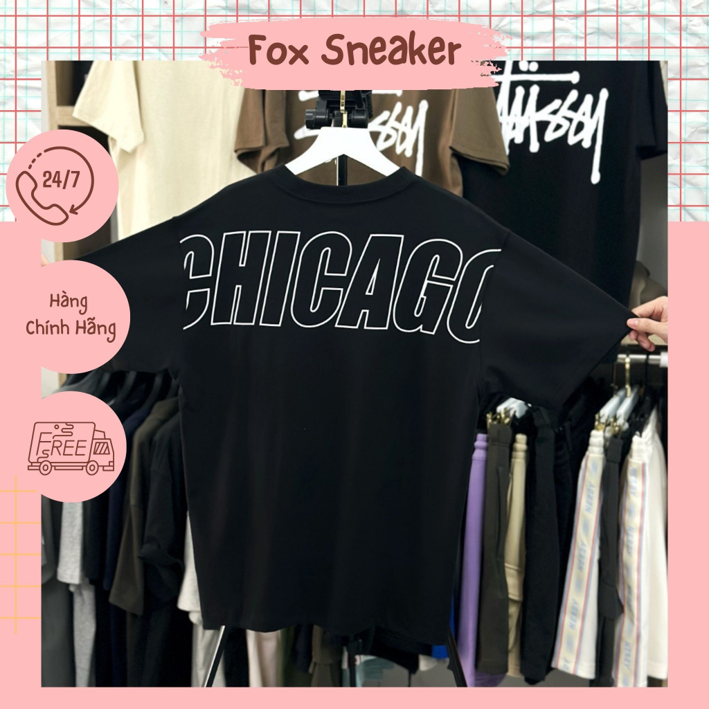 [XẢ KHO] Áo Thun New Era Chicago Màu Đen Hàng Chính Hãng 12354542 - Fox Sneaker