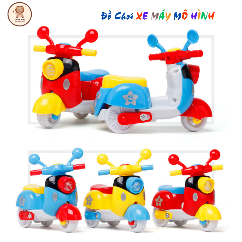 Đồ Chơi Xe Máy Mô Hình Chạy Quán Tính Shin Kids, Đồ Chơi Ô Tô Xe Máy Chạy Cót Vui Nhộn Nhiều Màu Sắc Đẹp Mắt