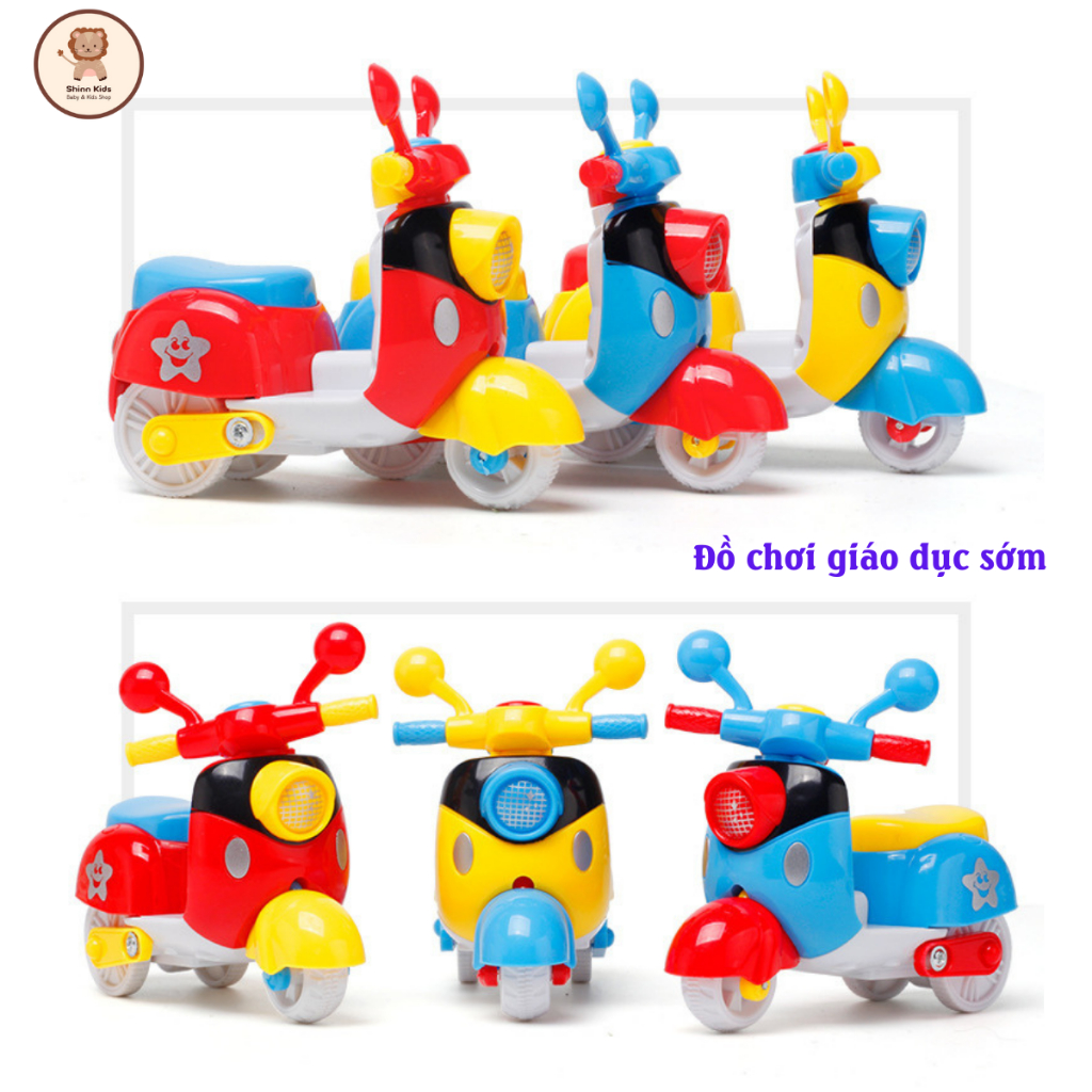 Đồ Chơi Xe Máy Mô Hình Chạy Quán Tính Shin Kids, Đồ Chơi Ô Tô Xe Máy Chạy Cót Vui Nhộn Nhiều Màu Sắc Đẹp Mắt