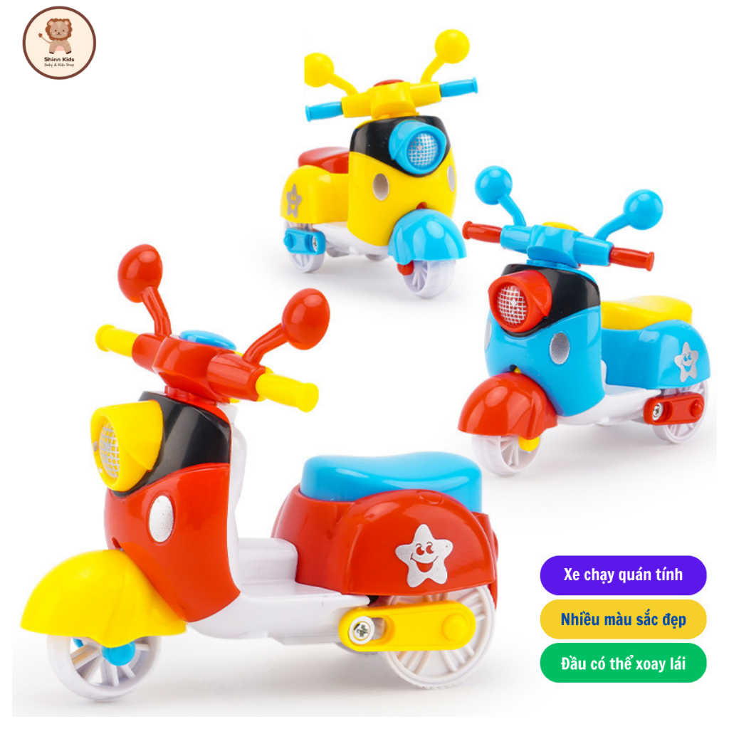 Đồ Chơi Xe Máy Mô Hình Chạy Quán Tính Shin Kids, Đồ Chơi Ô Tô Xe Máy Chạy Cót Vui Nhộn Nhiều Màu Sắc Đẹp Mắt
