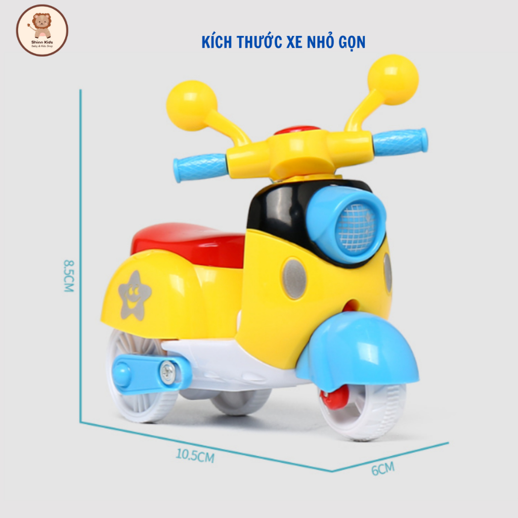 Đồ Chơi Xe Máy Mô Hình Chạy Quán Tính Shin Kids, Đồ Chơi Ô Tô Xe Máy Chạy Cót Vui Nhộn Nhiều Màu Sắc Đẹp Mắt