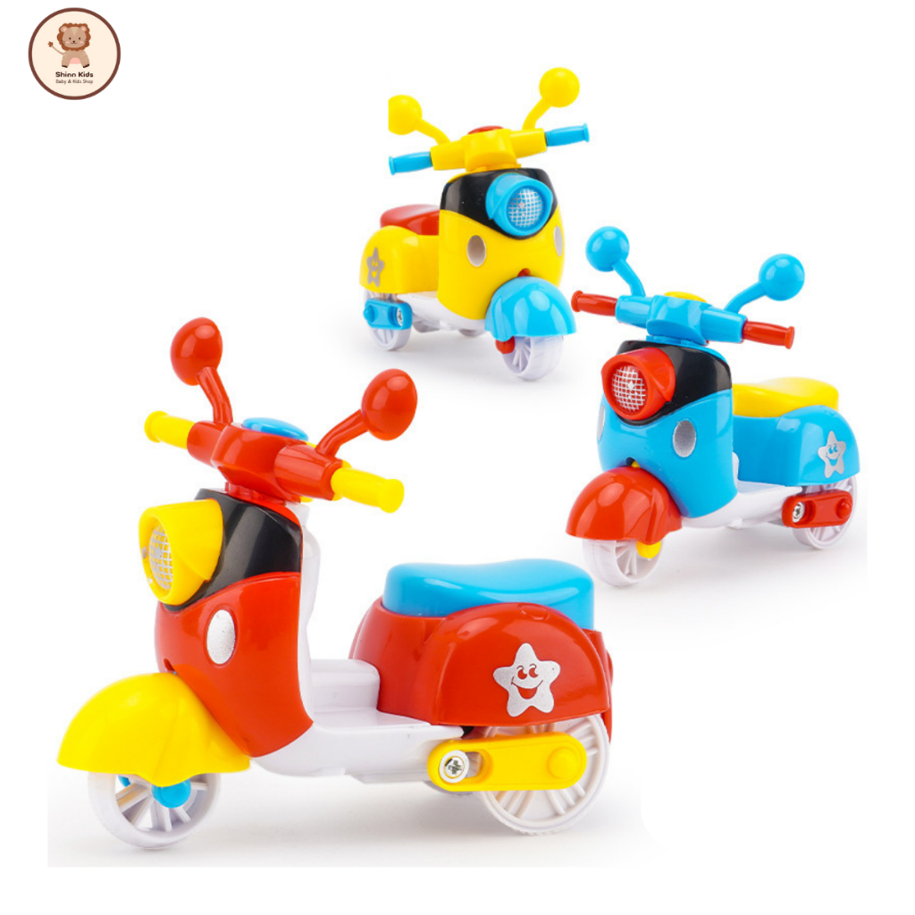 Đồ Chơi Xe Máy Mô Hình Chạy Quán Tính Shin Kids, Đồ Chơi Ô Tô Xe Máy Chạy Cót Vui Nhộn Nhiều Màu Sắc Đẹp Mắt