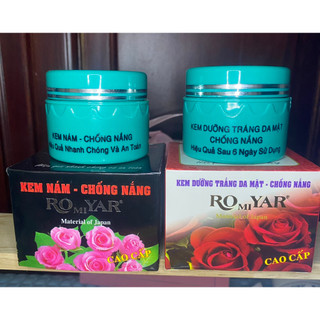 Combo 1 hủ kem nám xanh 15g và 1 hủ trắng da mặt romiyar 15g