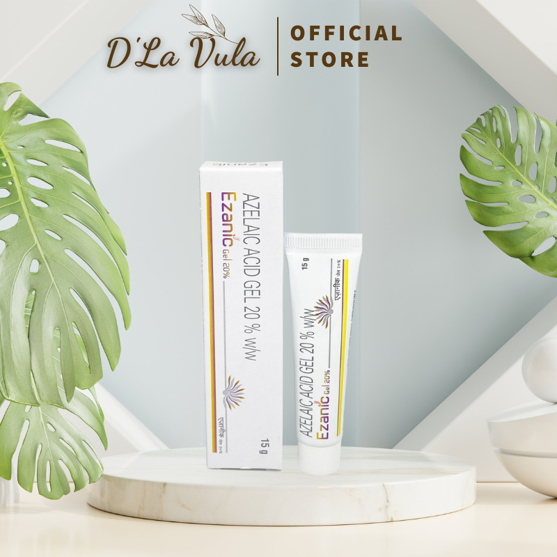 Kem giảm mụn Ezanic và Gel Ezanic 20% Azelaic acid 15g ngừa mụn, giảm thâm chính hãng Intas