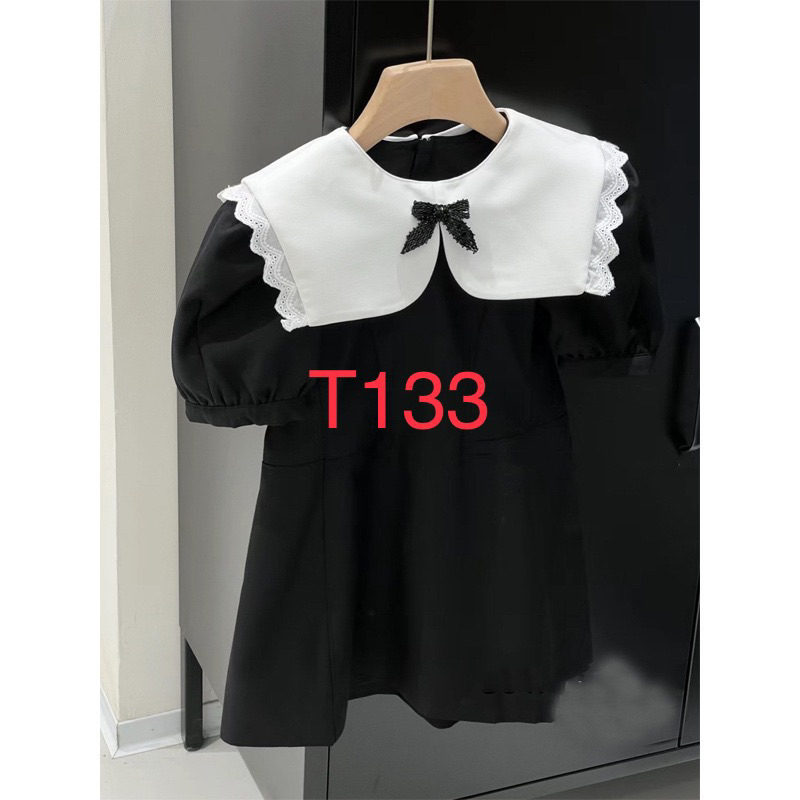 T133 Váy thiết kế nơ đen cho bé gái