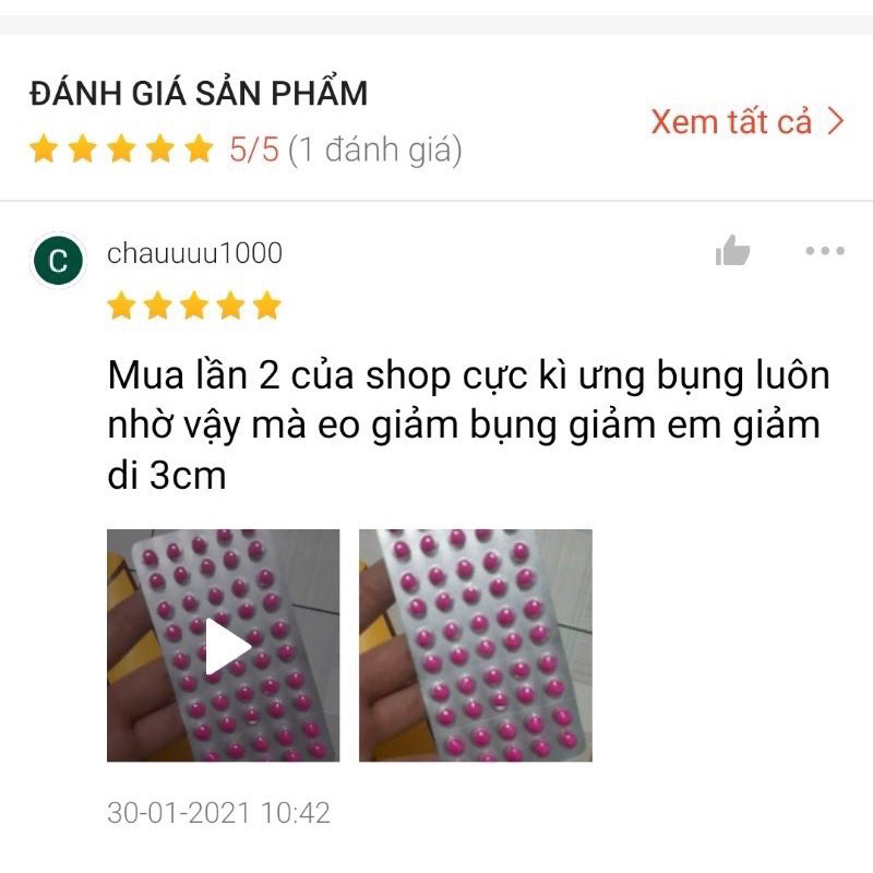 1 vỉ 50 viên detox nhật giúp bụng nhỏ eo thon hàng chính hãng