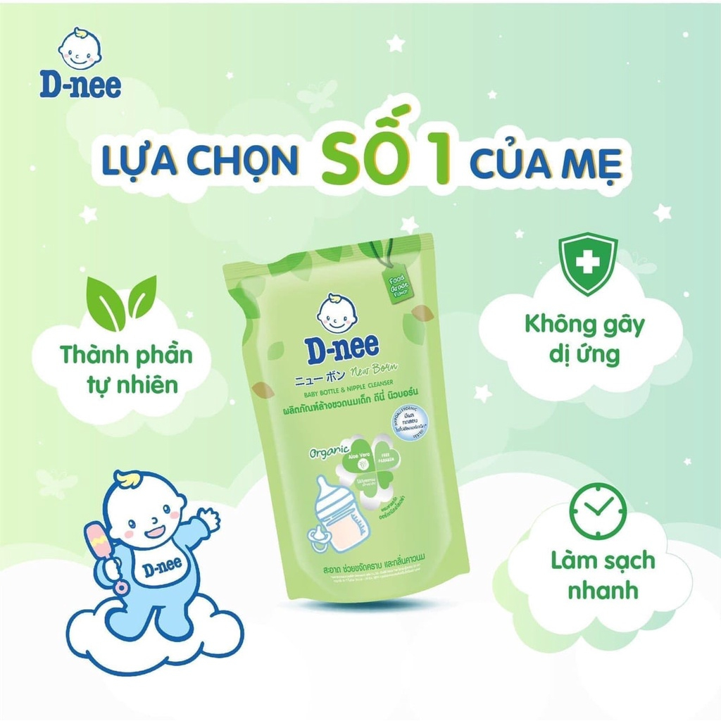 Nước rửa bình sữa Dnee Organic 620ml, 550ml Thái Lan cho bé