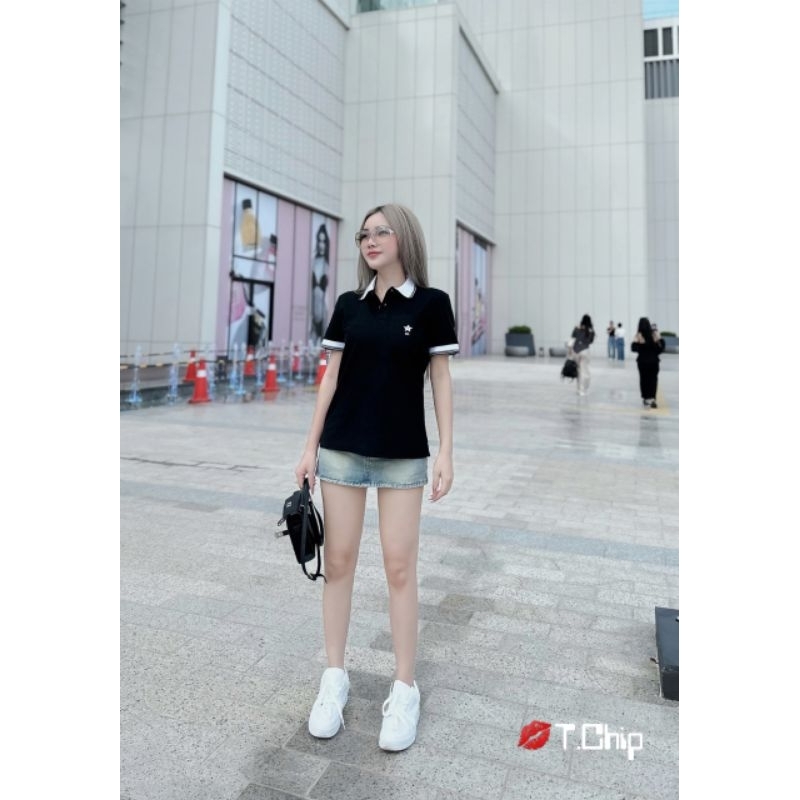 Áo polo thêu ngôi sao hàng QCL1