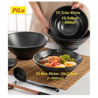 Tô phở đen kiểu nhật, tô phở đen nhám, tô phở tròn bông đen nhám cao cấp