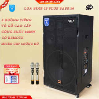 Loa kéo cao cấp bnib 18c plus - âm thanh 5 đường tiếng, công suất 1000w, kết nối bluetooth 4.0, micro không dây uhf