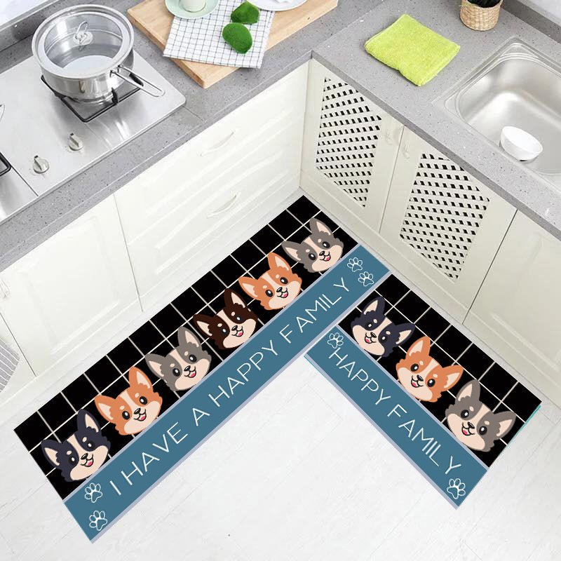 Bộ 2 Thảm Bếp Hàng Loại 1 Dày Và Mịn Thấm Hút Tốt, Mặt Đáy Chống trơn, Mặt Thảm Bali