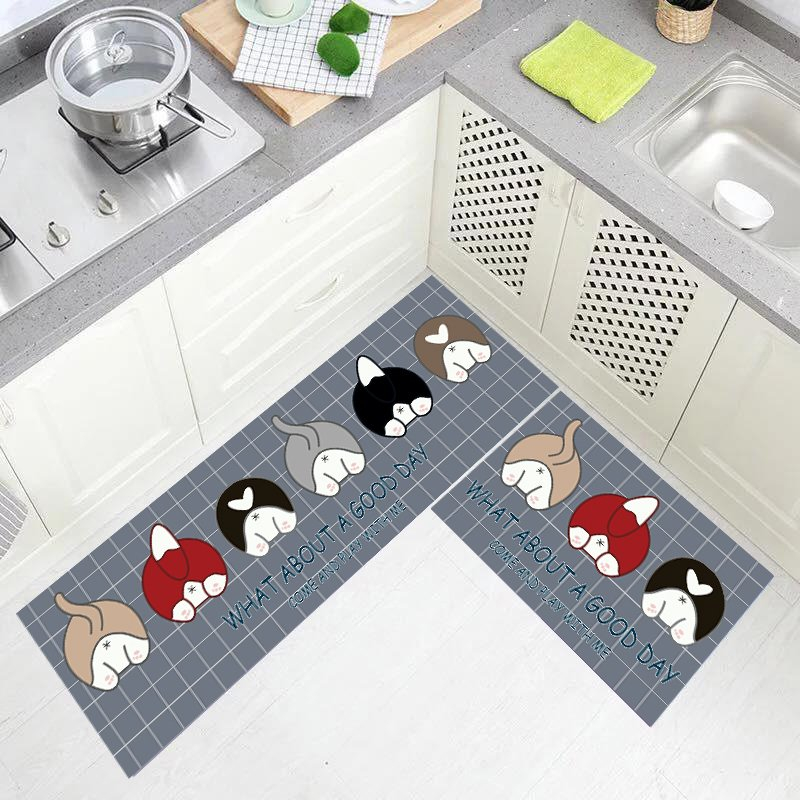 Bộ 2 Thảm Bếp Hàng Loại 1 Dày Và Mịn Thấm Hút Tốt, Mặt Đáy Chống trơn, Mặt Thảm Bali