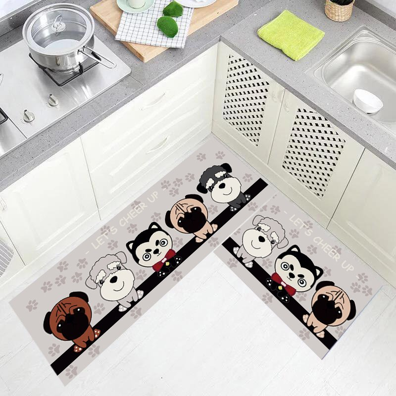 Bộ 2 Thảm Bếp Hàng Loại 1 Dày Và Mịn Thấm Hút Tốt, Mặt Đáy Chống trơn, Mặt Thảm Bali