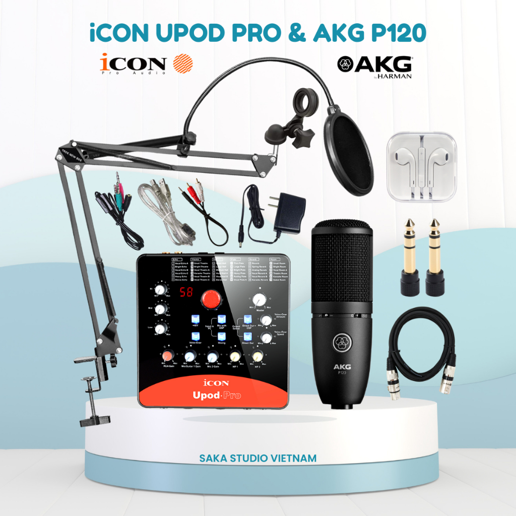 Bộ thu âm livestream AKG P120 & iCON Upod Pro - Tặng cài Cubase Auto Tune