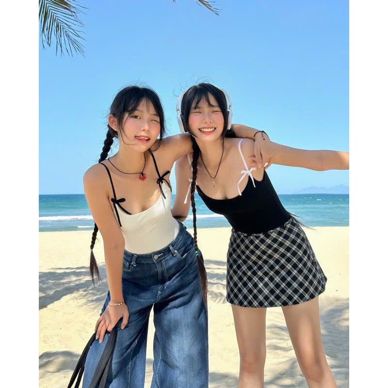 Bikini 1 mảnh dây nơ phong cách cho nữ-Komistore