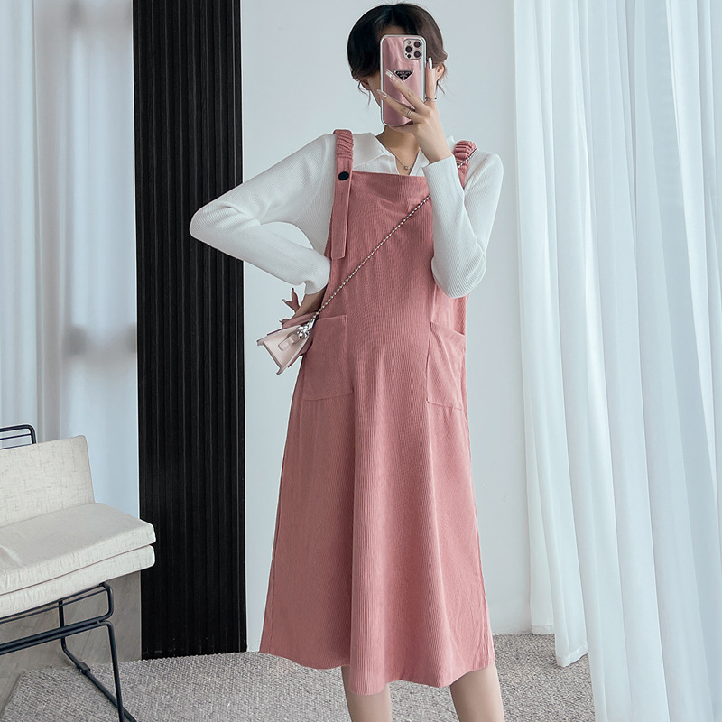 Yếm bầu thời trang mùa thu đông công sở chất nhung tăm đẹp Không kèm áo