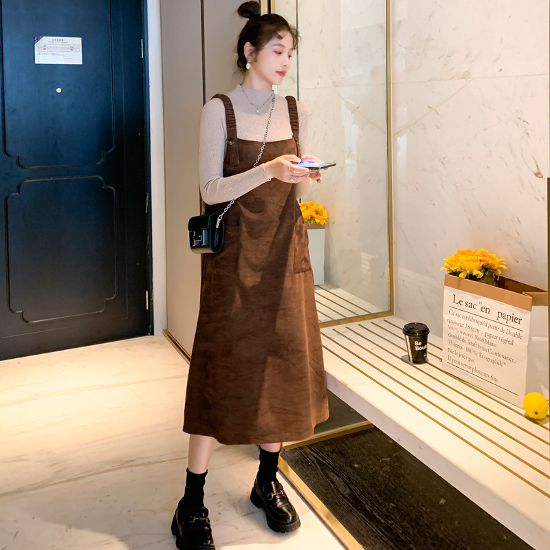 Yếm bầu thời trang mùa thu đông công sở chất nhung tăm đẹp Không kèm áo