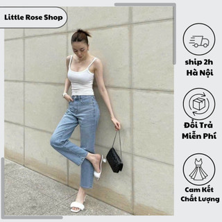 Quần jeans nữ ống đứng lưng cao co giãn Z.R