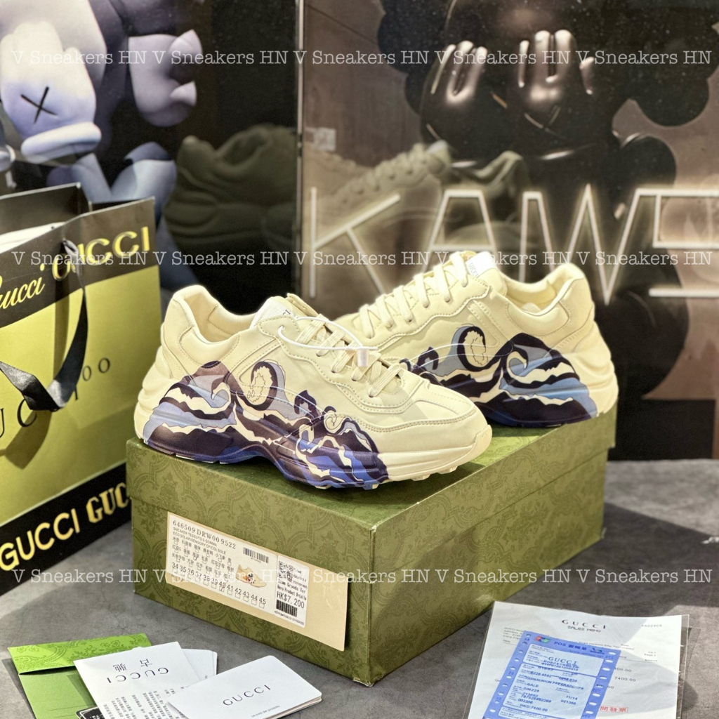 Giày Gucci Rhyton Sóng Biển Wave Nam Nữ Tăng Chiều Cao 2022 Hottrend