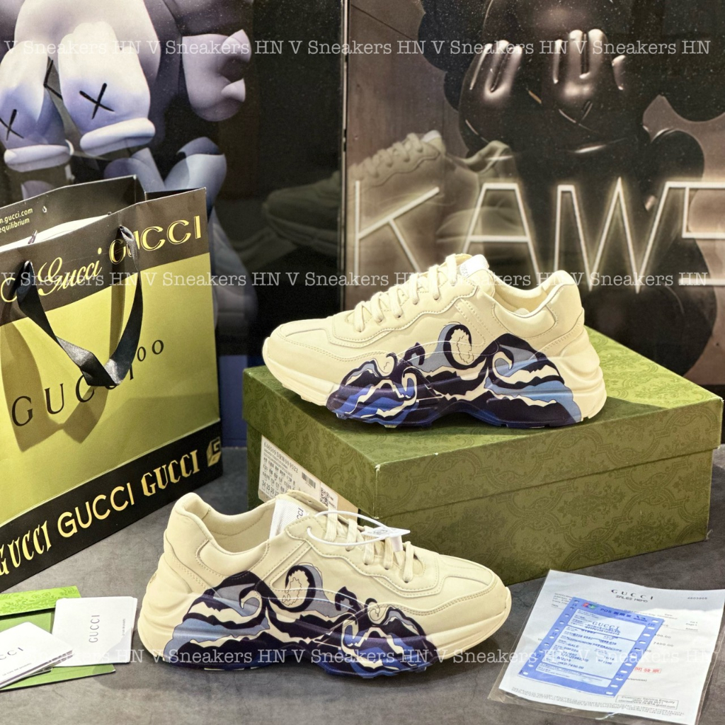 Giày Gucci Rhyton Sóng Biển Wave Nam Nữ Tăng Chiều Cao 2022 Hottrend