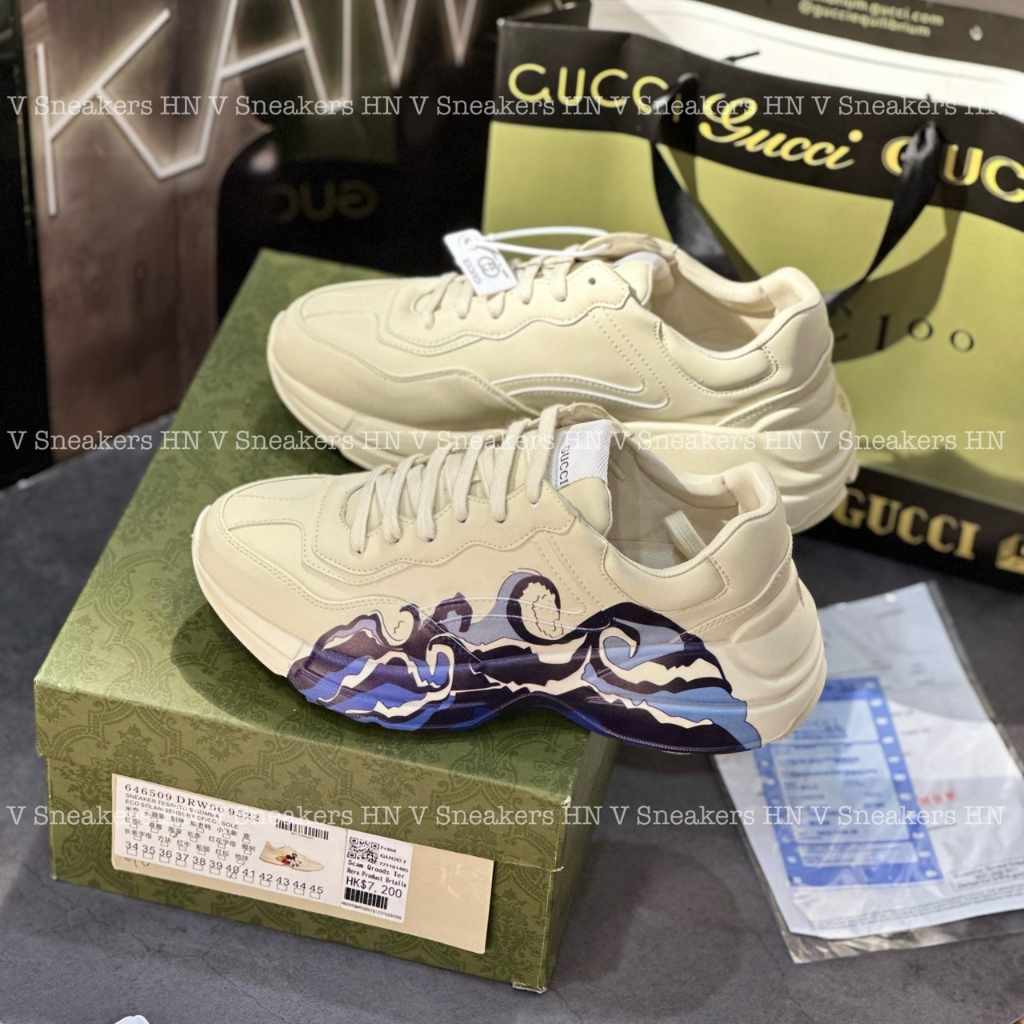 Giày Gucci Rhyton Sóng Biển Wave Nam Nữ Tăng Chiều Cao 2022 Hottrend