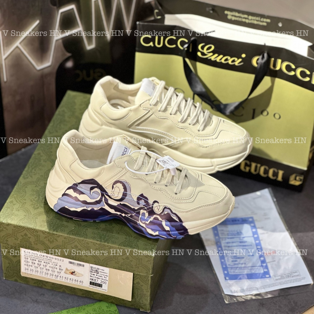 Giày Gucci Rhyton Sóng Biển Wave Nam Nữ Tăng Chiều Cao 2022 Hottrend
