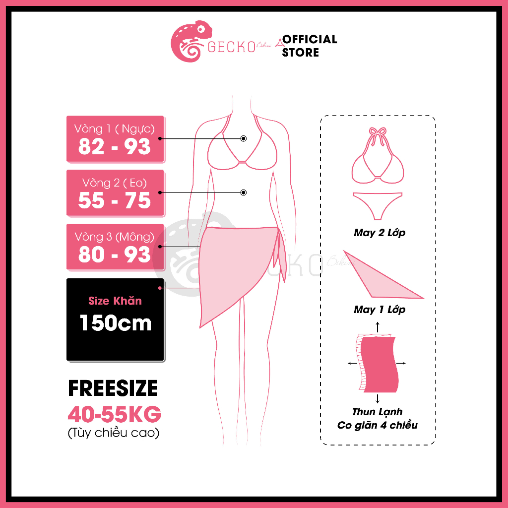 Combo 3 Món Bikini GECKO Tam Giác Phối Khoen Màu Nâu Tây 4CB09-A