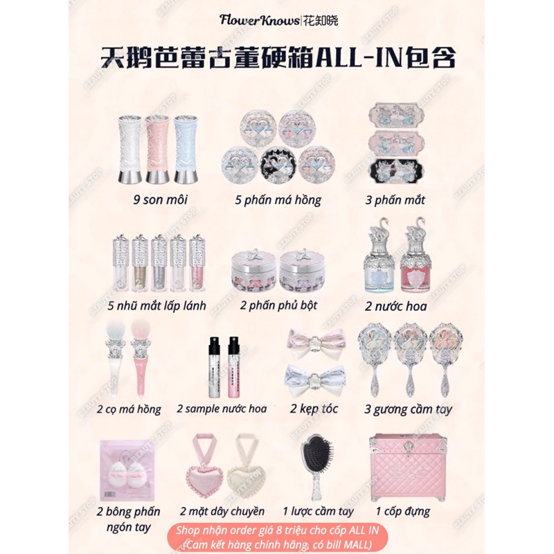 Cốp ALL-IN Flower Knows Bộ Sưu Tập Thiên Nga 2023