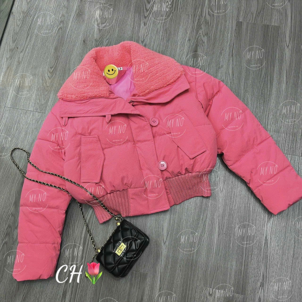 Phao siêu nhẹ phối cổ lông cừu , dáng bo nên gọn lắm , phao crotop, phao mùa đông, áo khoác thu đông