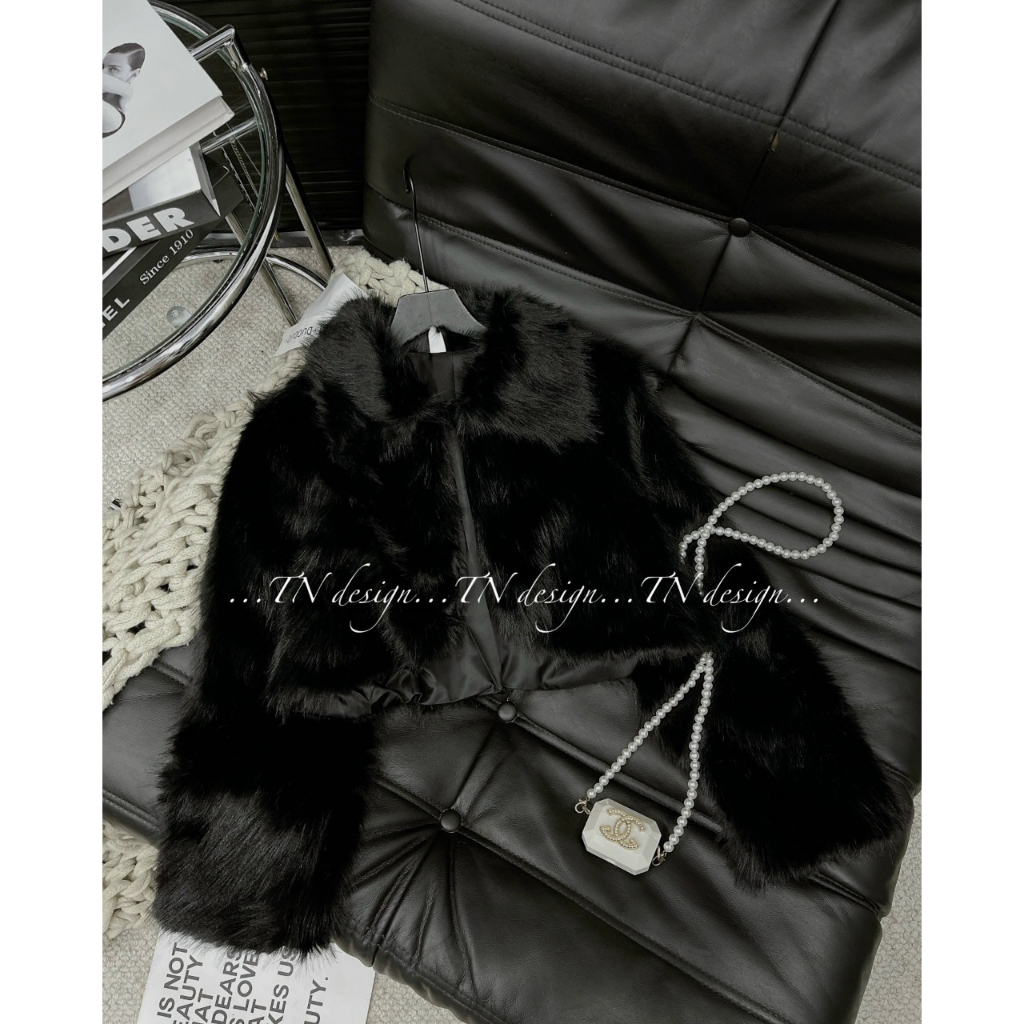 Áo khoác lông crotop cổ bẻ, áo lông, áo khoác thu đông