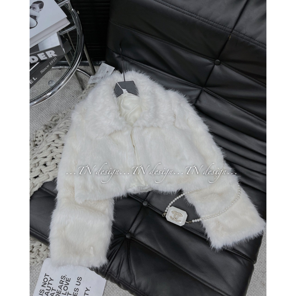 Áo khoác lông crotop cổ bẻ, áo lông, áo khoác thu đông