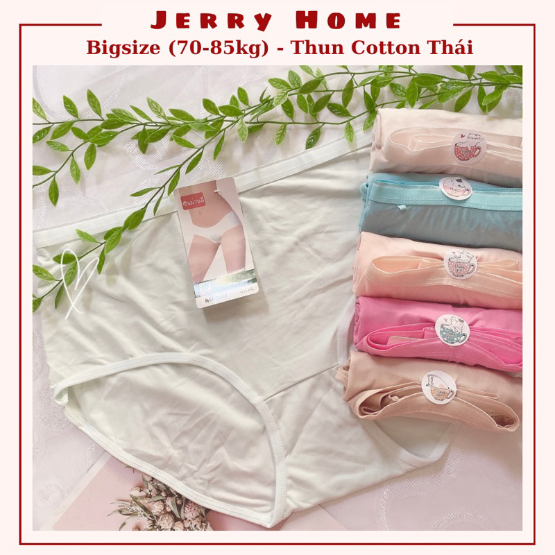 Combo Quần Lót Bigsize 60-85kg, Quần Lót Nữ Lưng Bản To Tôn Dáng Form To Bigsize Jerry Home