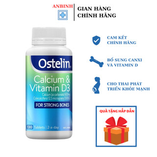 Viên uống Ostelin Calcium & Vitamin D3 bổ sung Canxi và Vitamin D3 cho mẹ bầu - Lọ 130 viên