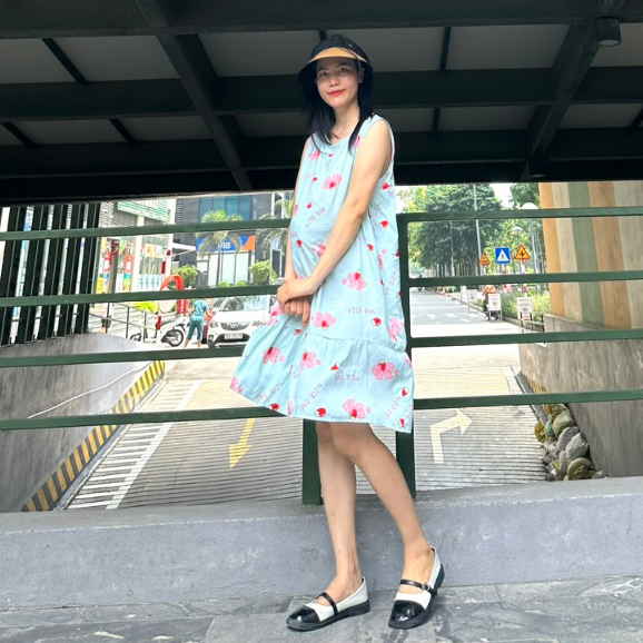 Váy lanh bầu dáng suông, mặc nhà Mùa HÈ cho bà bầu