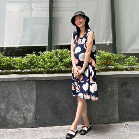 Váy lanh bầu dáng suông, mặc nhà Mùa HÈ cho bà bầu