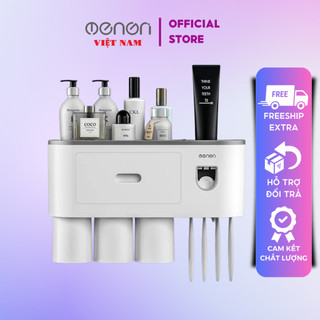 Kệ Để Đồ Nhà Tắm OENON - Bộ Nhả Kem Đáng Răng Tự Động Kèm Cốc Hút Nam Châm - OEKEM