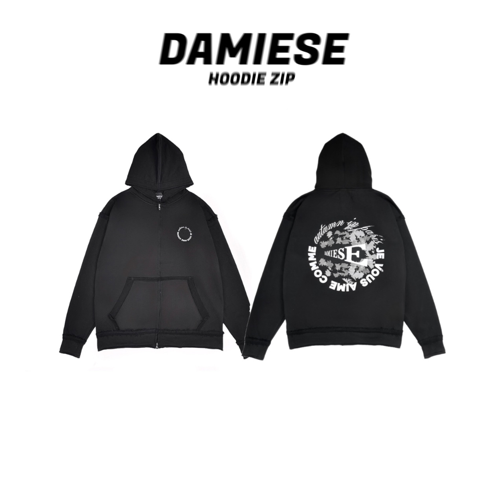 ÁO HOODIE ZIP VẢI NỈ AUTUMN IN PARIS OVERSIZE HOODIE - DAMIESE