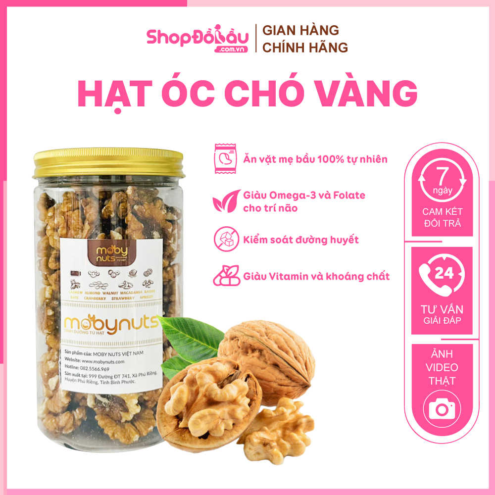 Nhân óc chó vàng Moby, hạt óc chó tách vỏ Chile hạt ngũ cốc dinh dưỡng cho bà bầu, ăn kiêng, giảm cân- Shopdobau