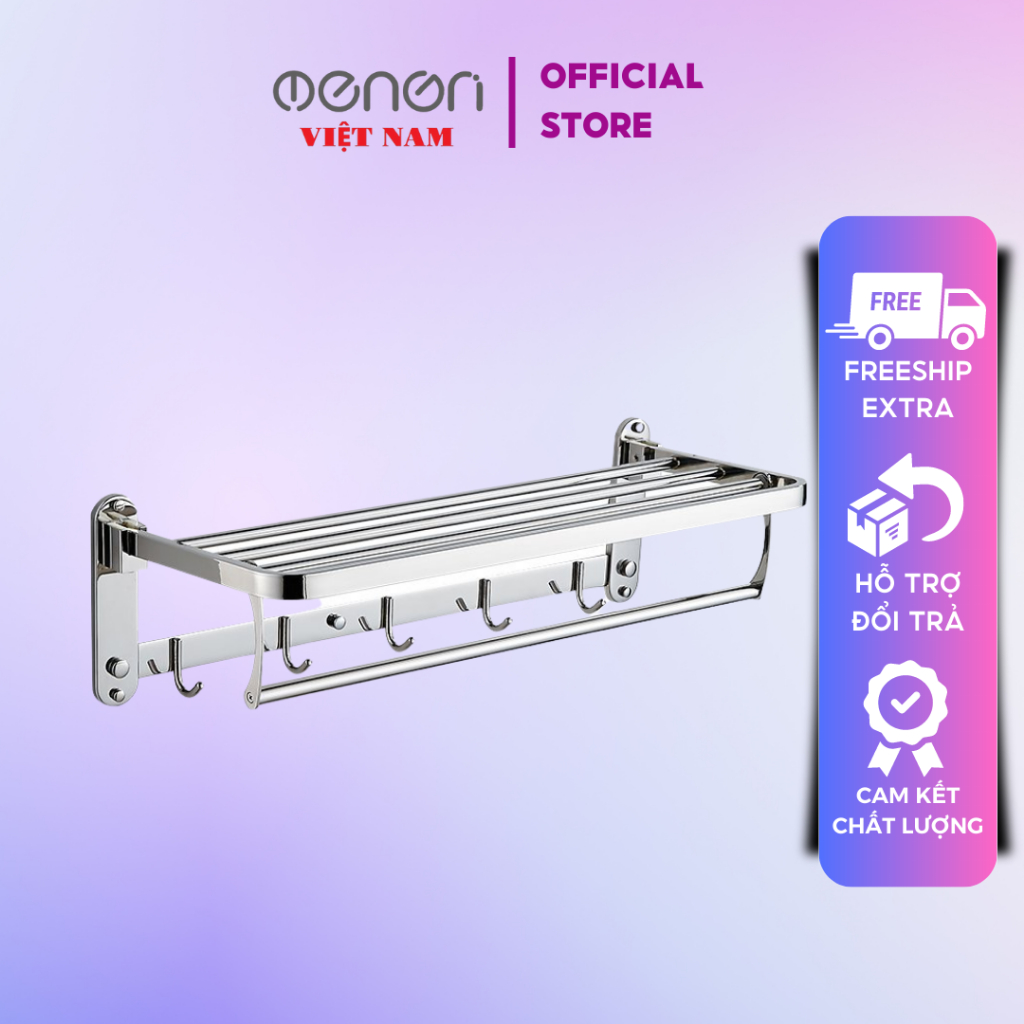 Giá Treo Khăn Phòng Tắm INOX G304 lắp đặt dán tường hoặc khoan tường - OENON