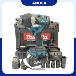 Máy siết bulong Makita New Lực siết khủng 880Nm Mở ốc bánh xe ô tô, bánh xe ga, ốc lớn
