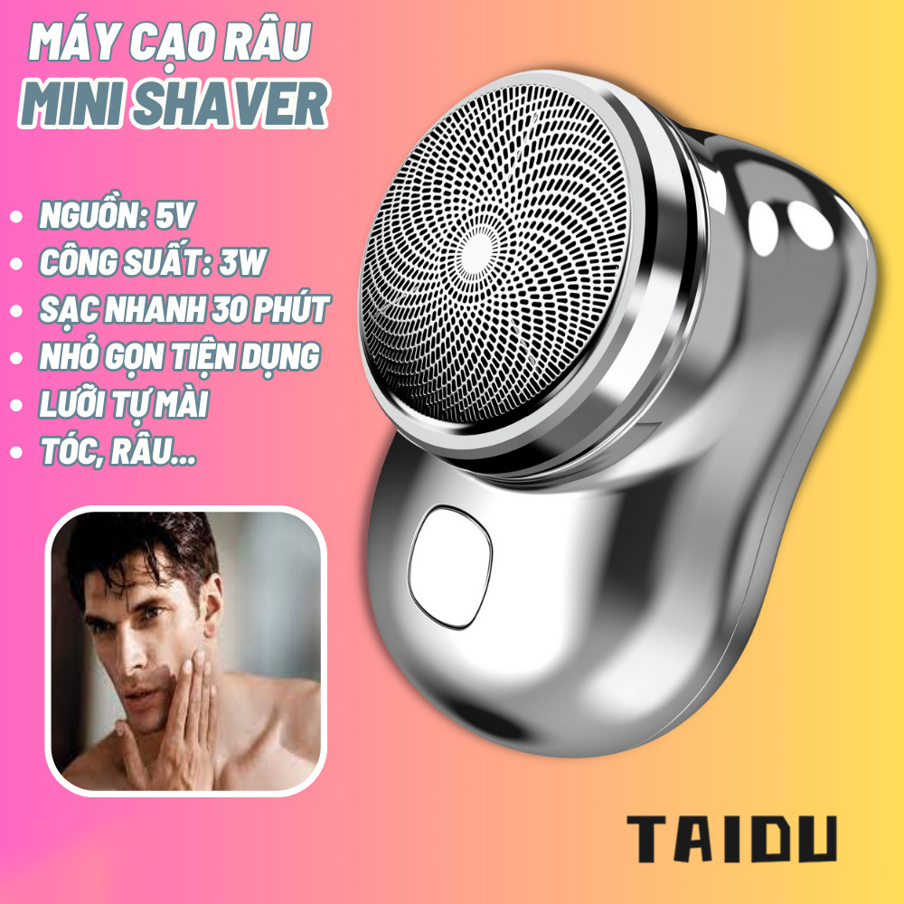 HEYLOOK Máy Cạo Râu Mini Chống Nước Sạc USB 6 lưỡi kép tự mài tiện dụng cho nam