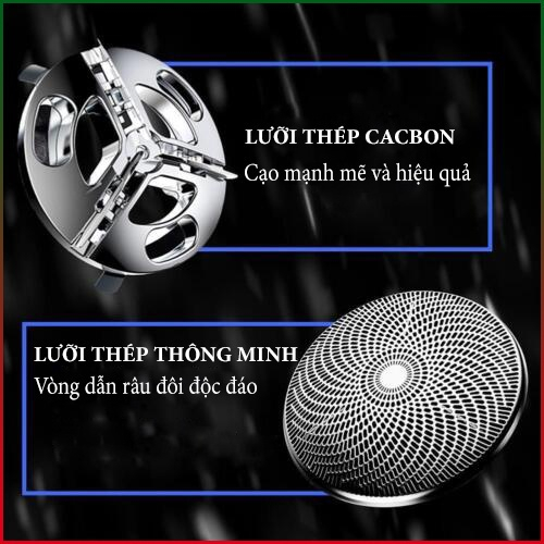 HEYLOOK Máy Cạo Râu Mini Chống Nước Sạc USB 6 lưỡi kép tự mài tiện dụng cho nam