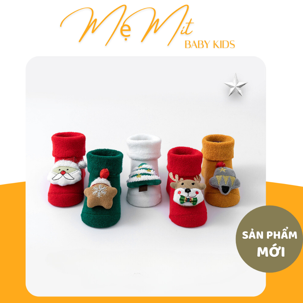 Tất len mang Noel 5 màu dày dặn cho bé trai, bé gái từ 0 đến 3 tuổi